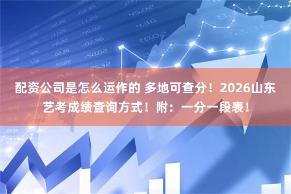 配资公司是怎么运作的 多地可查分！2026山东艺考成绩查询方式！附：一分一段表！